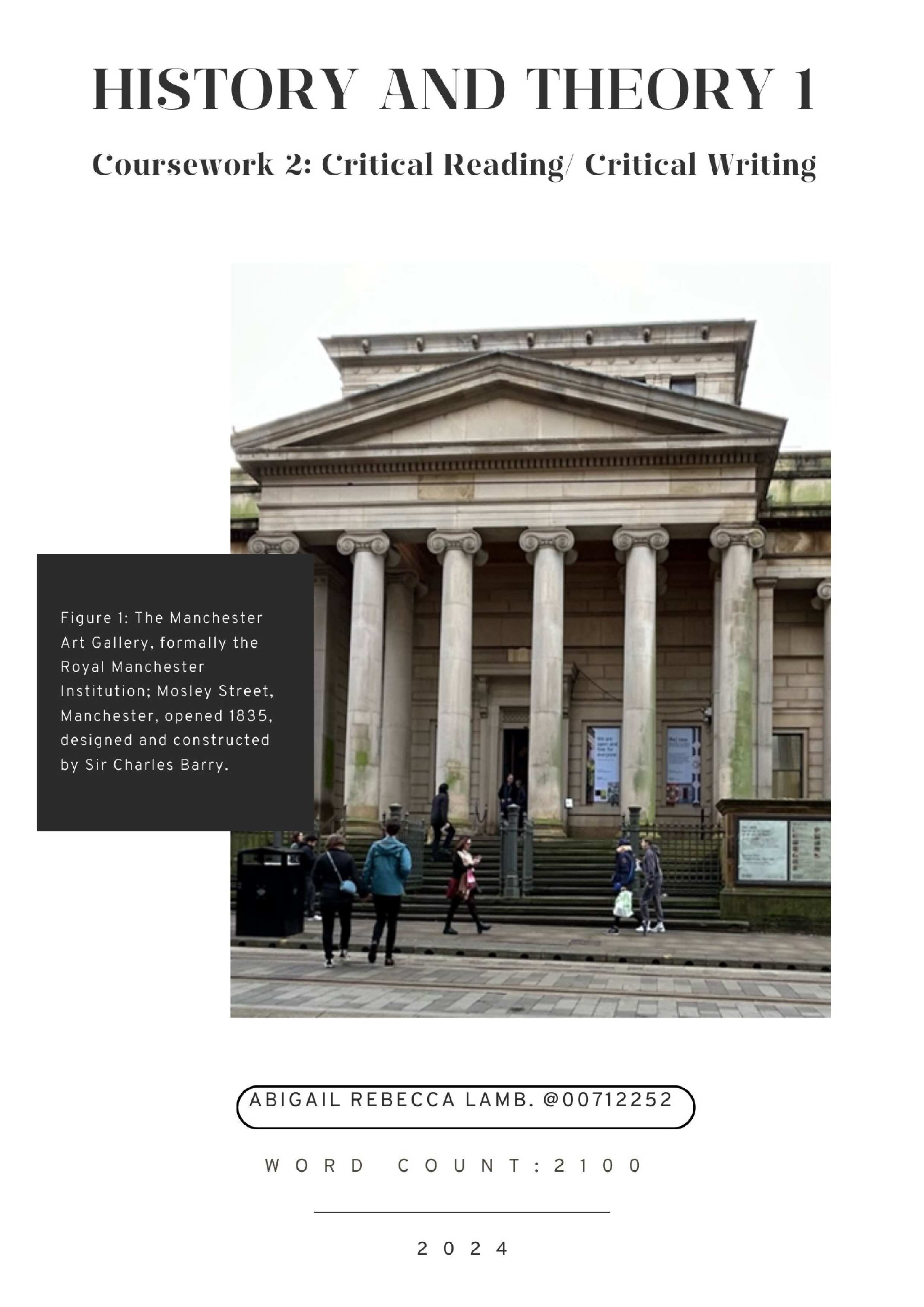History of Architecture - The Manchester Art Gallery, Mosley Street